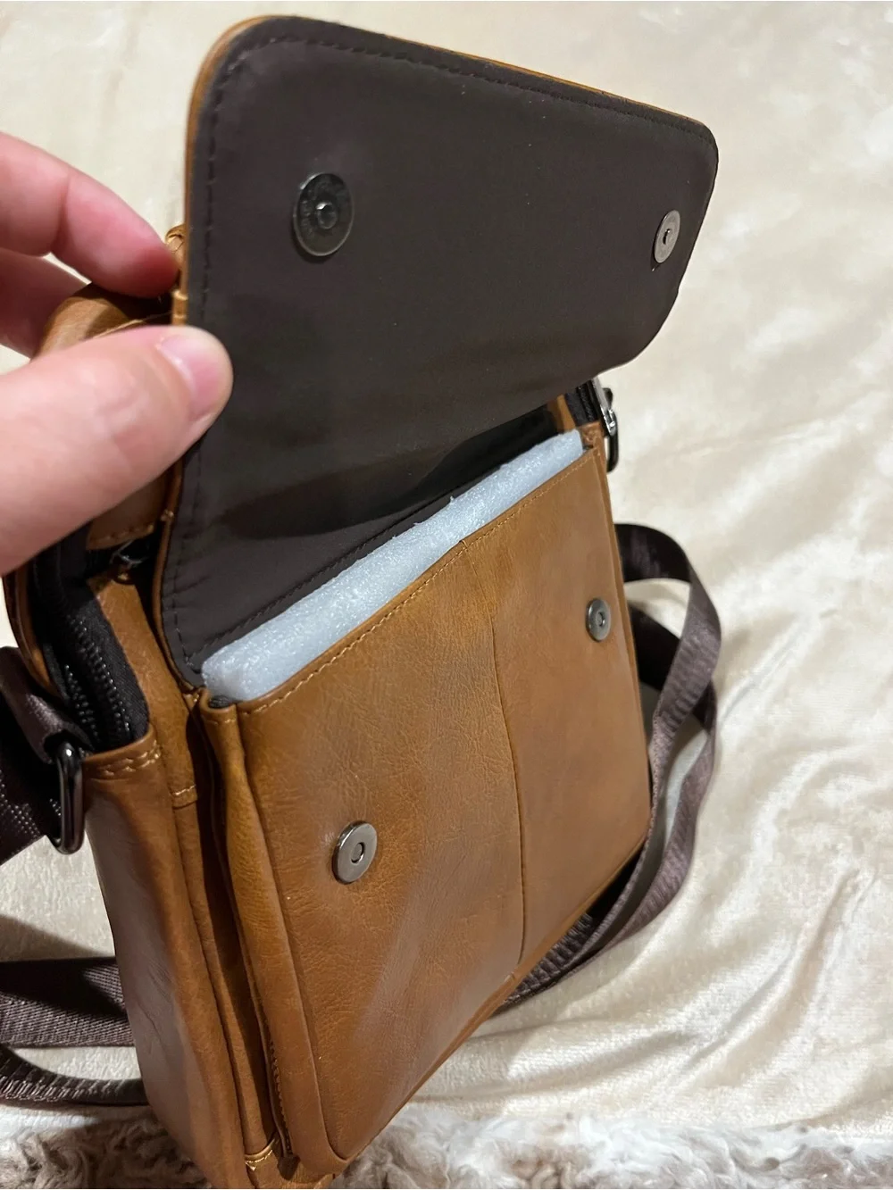 Mens Crossbody Bag, Genuine Leather Messenger Shoulder Bag